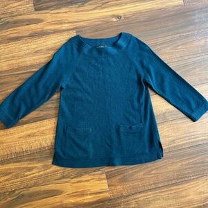 Ann Taylor 100% Cashmere Sweater Blue XS pockets